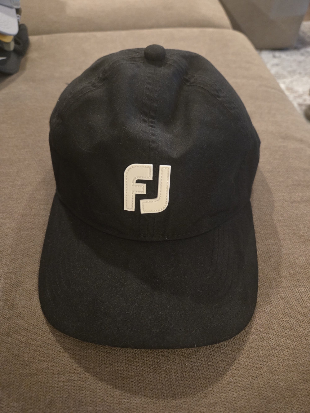 FootJoy Black Cap with White FJ Logo